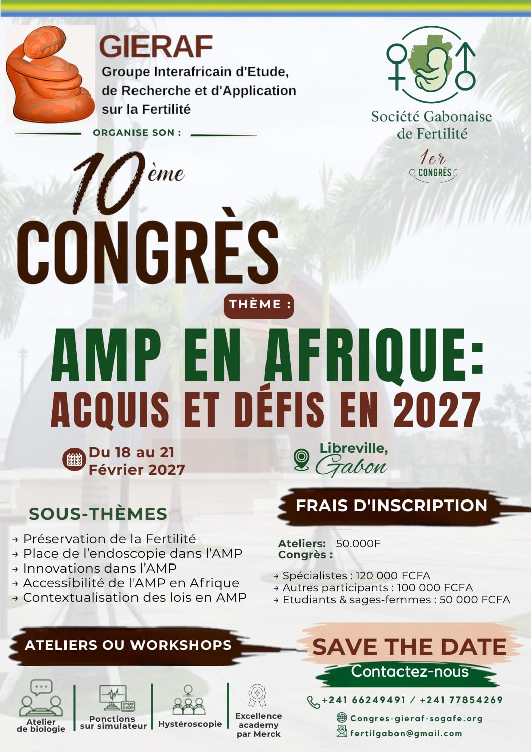 Affiche officielle du 10e Congrès GIERAF / 1er SOGAFE — Libreville 2027